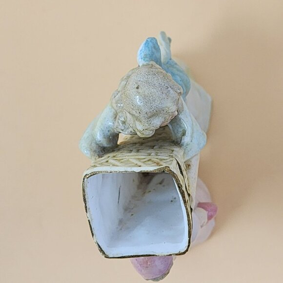 Vintage Ceramic Figurine Of Two Girls With Basket - Picture 5 of 12